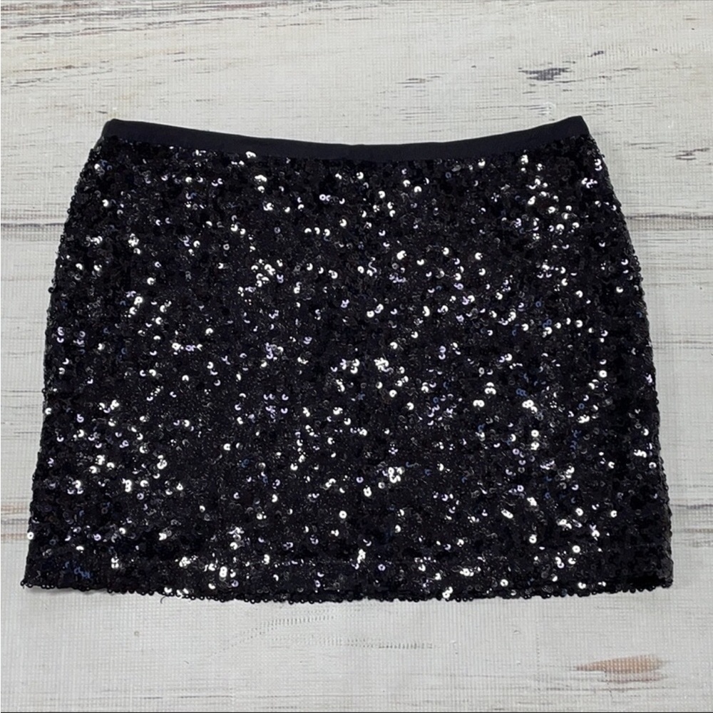 London Black Skirt Sequins Mini Size 6